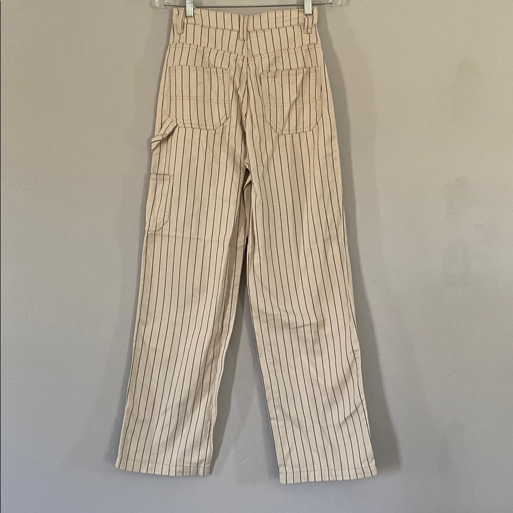 H&M Light Beige Pants with Subtle Stripes - Picture 2 of 5